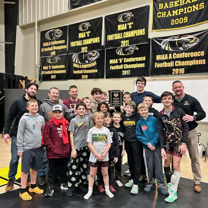 Youth wrestlers training at The Zone